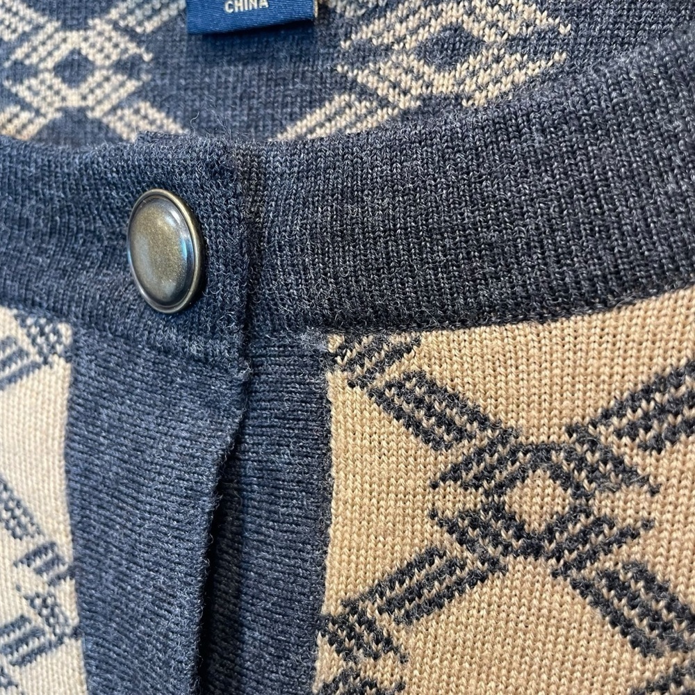 Pendleton Button Front Cardigan Sweater Brown Grey/Black Merino Wool Medium - Picture 6 of 7